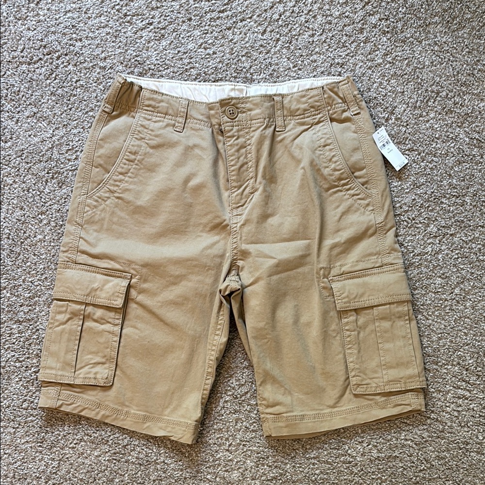 GAP Kids Tan Cargo Shorts Cotton Blend Knee-Length